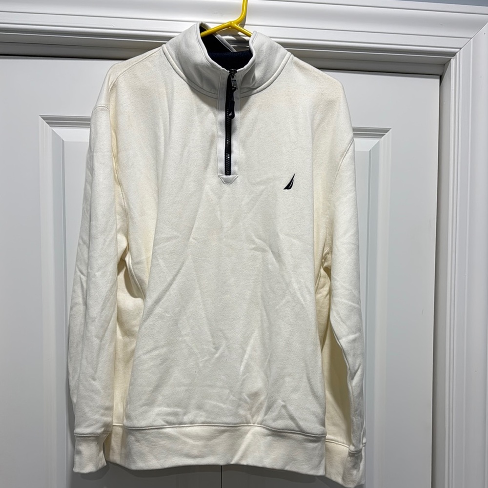Nautica Men's White Half-Zip Sweater
